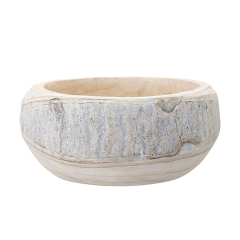 Bloomingville decorative paulownia wood bowl with unique grain patterns.
