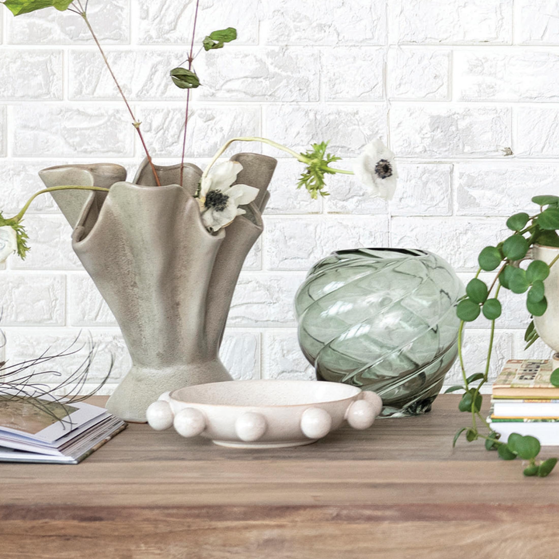 Bloomingville stoneware bowl filled with fruit, showcasing versatile serving use