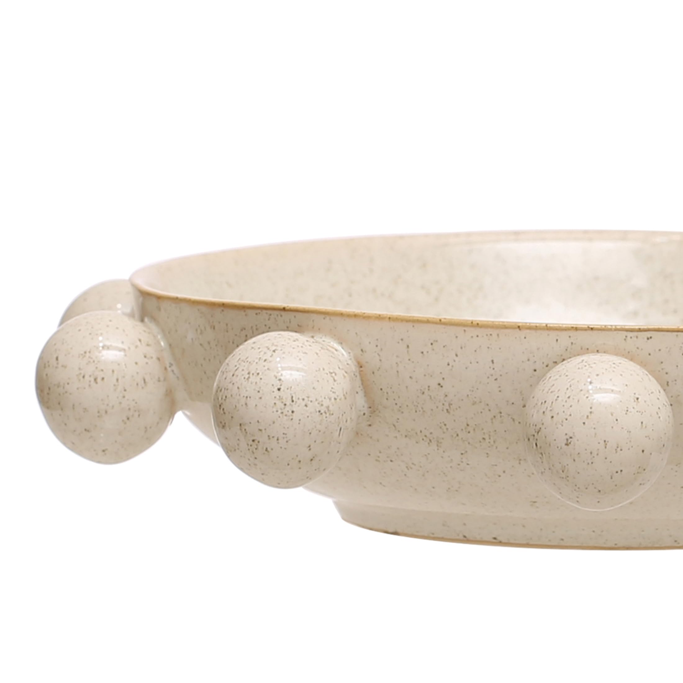 Bloomingville stoneware bowl with orbs used as a stylish decorative centerpiece