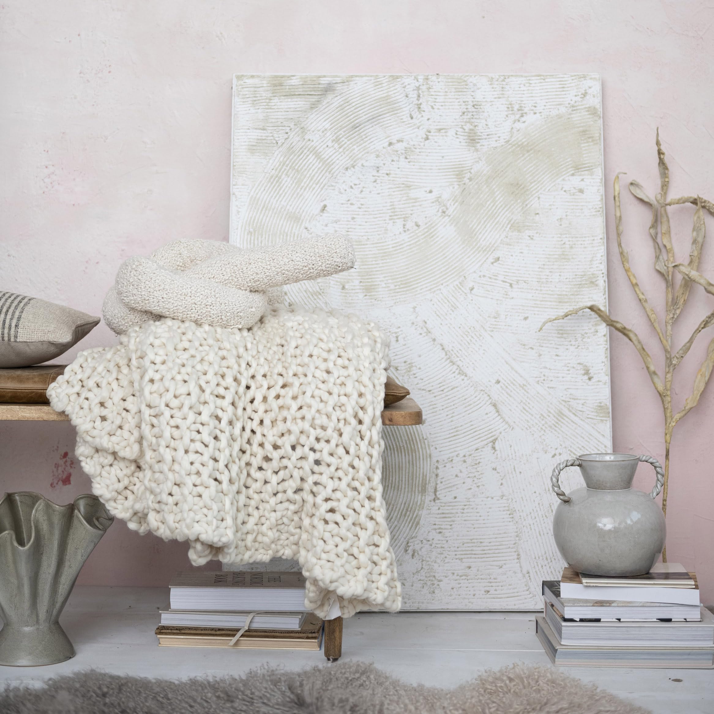 Bloomingville vase serves as a standalone decorative piece on a console.