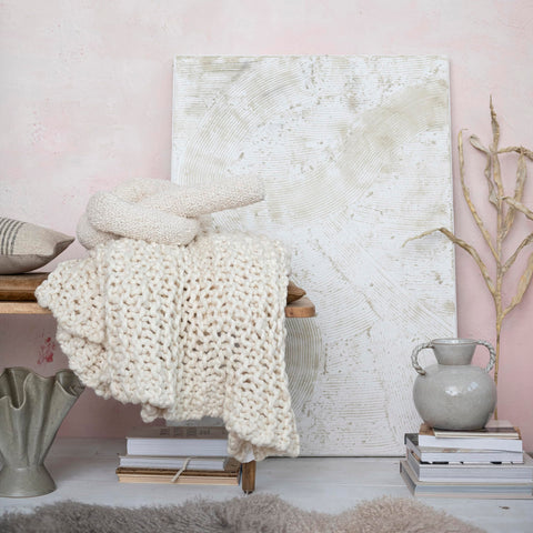 Bloomingville vase serves as a standalone decorative piece on a console.