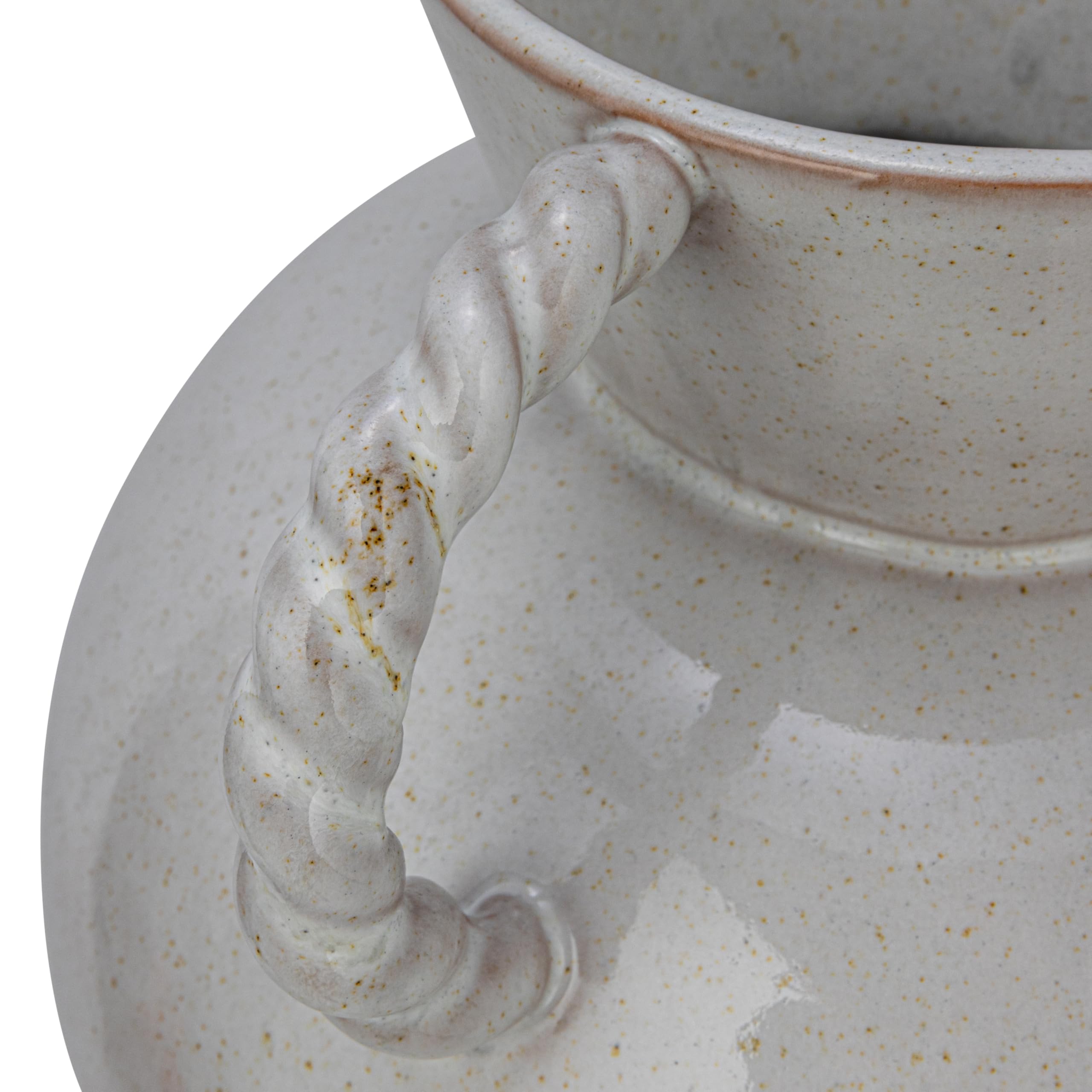 Bloomingville vase side view in cream enhances modern interior touches.