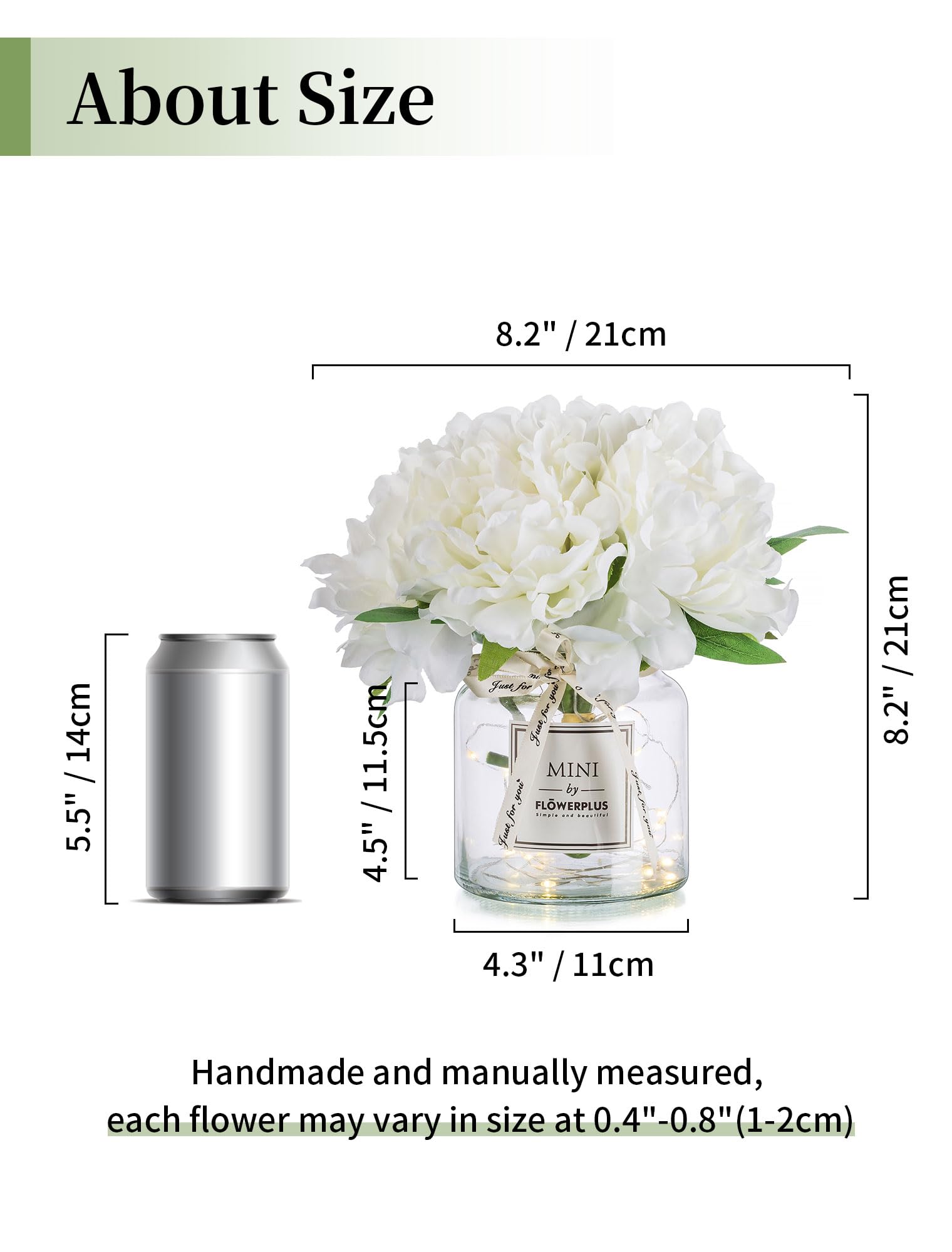 BLOSMON artificial hydrangea close-up in clear vase for elegant display