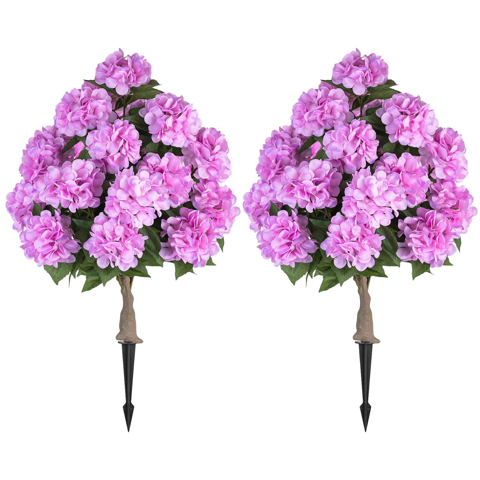 BLOSMON Hydrangea Topiary 33in pink ball tree for elegant front porch decor