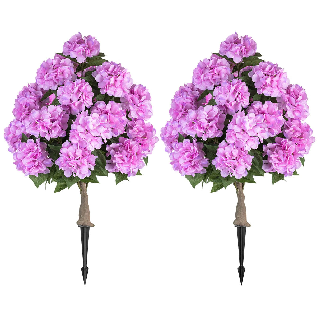 BLOSMON Hydrangea Topiary 33in pink ball tree for elegant front porch decor