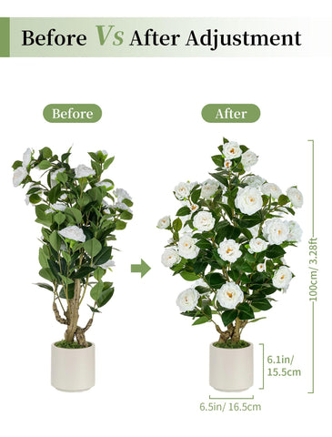 BLOSMON pre-assembled fake tree ready in minutes with simple fluffing.