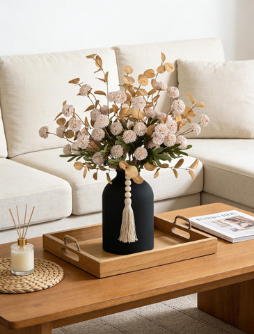 Vase stands 7.9 inches high and 5.9 inches wide for versatile placement.