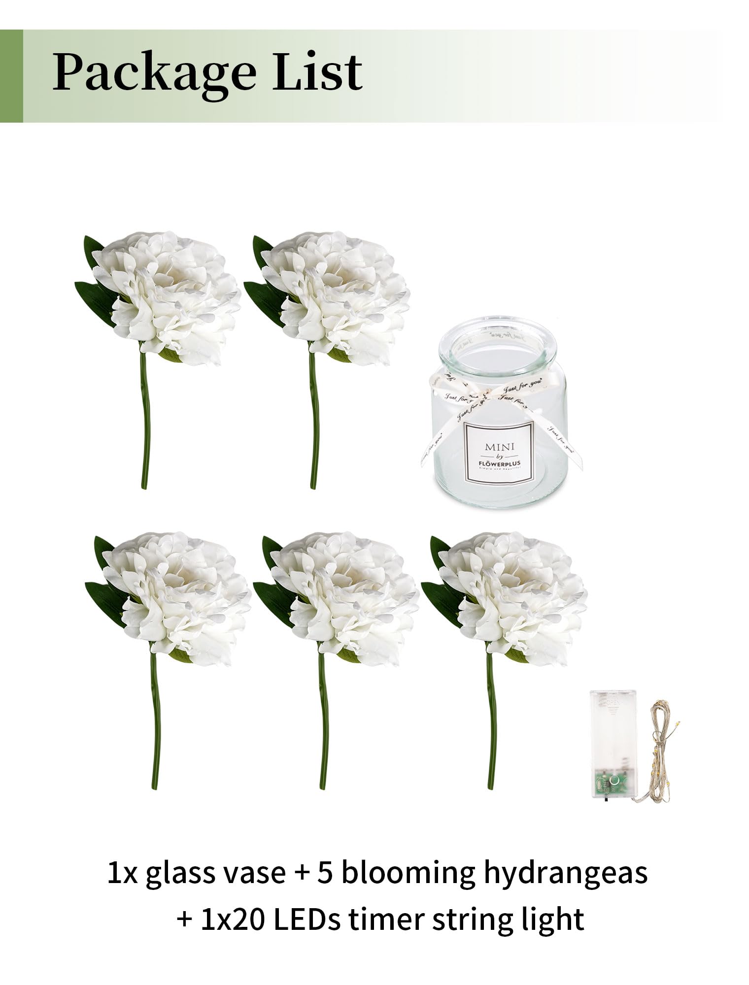 BLOSMON off-white hydrangea arrangement on desk decor for calm ambiance