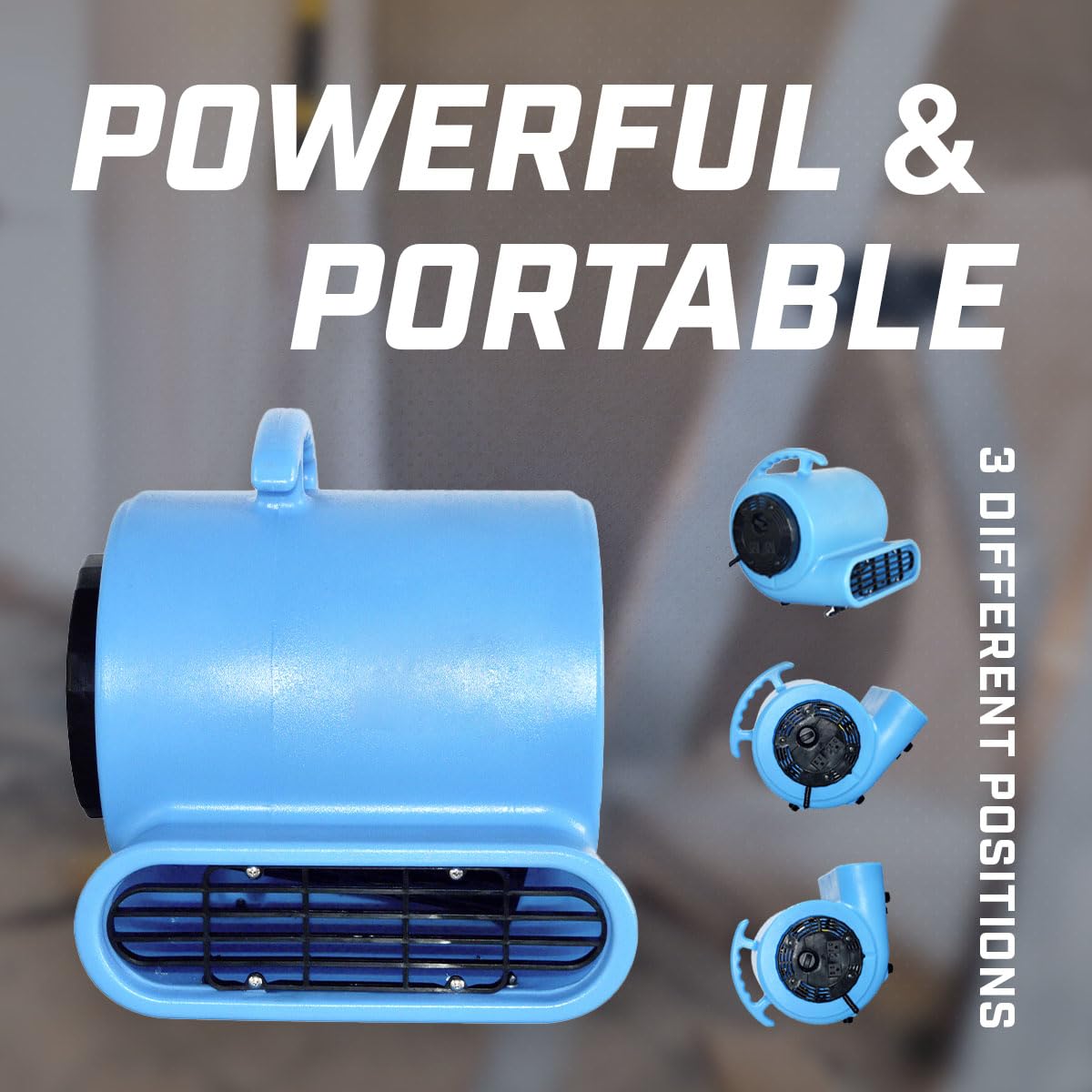 BLOTEK control panel shows three-speed settings for customizable airflow