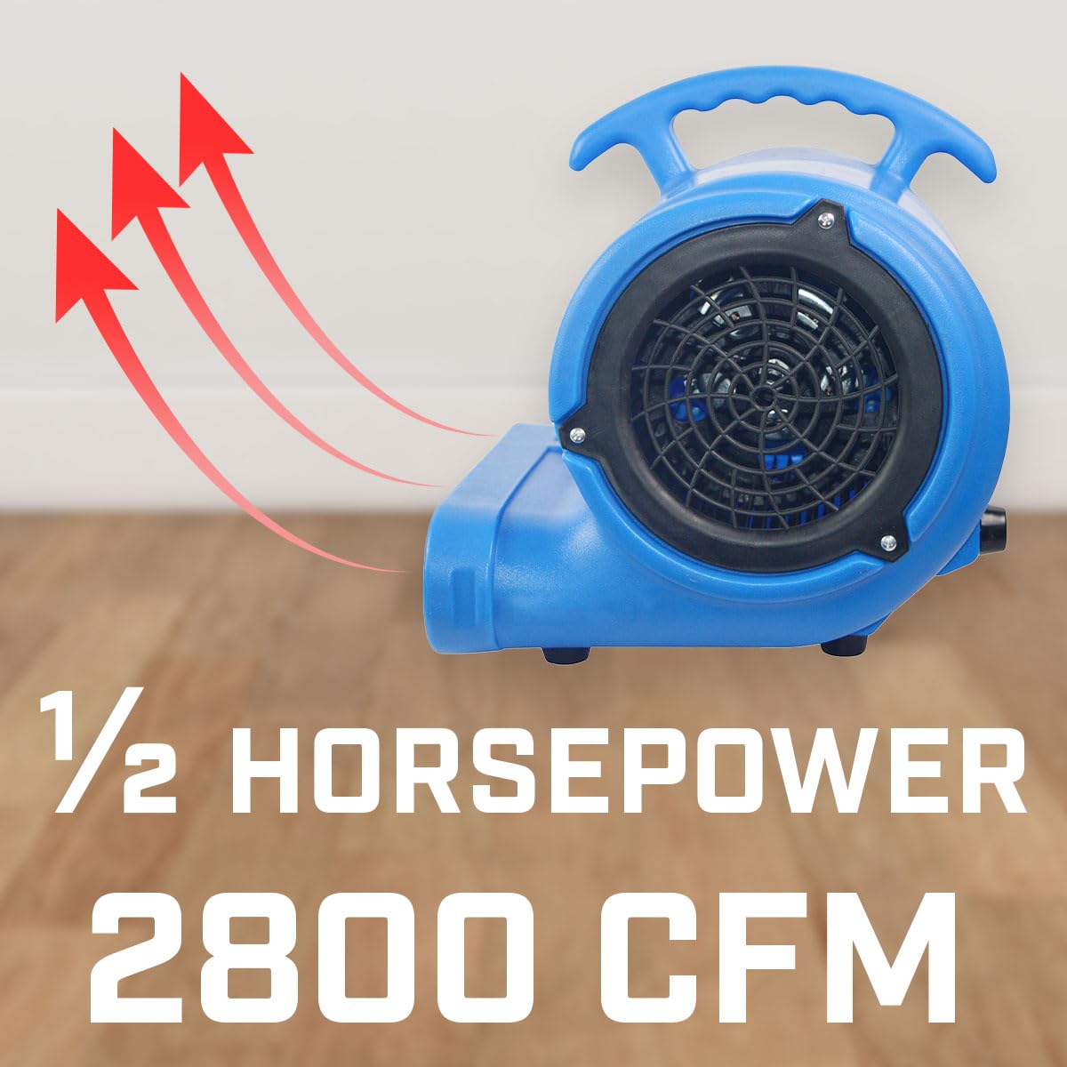 BLOTEK air mover side view highlighting durable housing for versatile cooling in any space