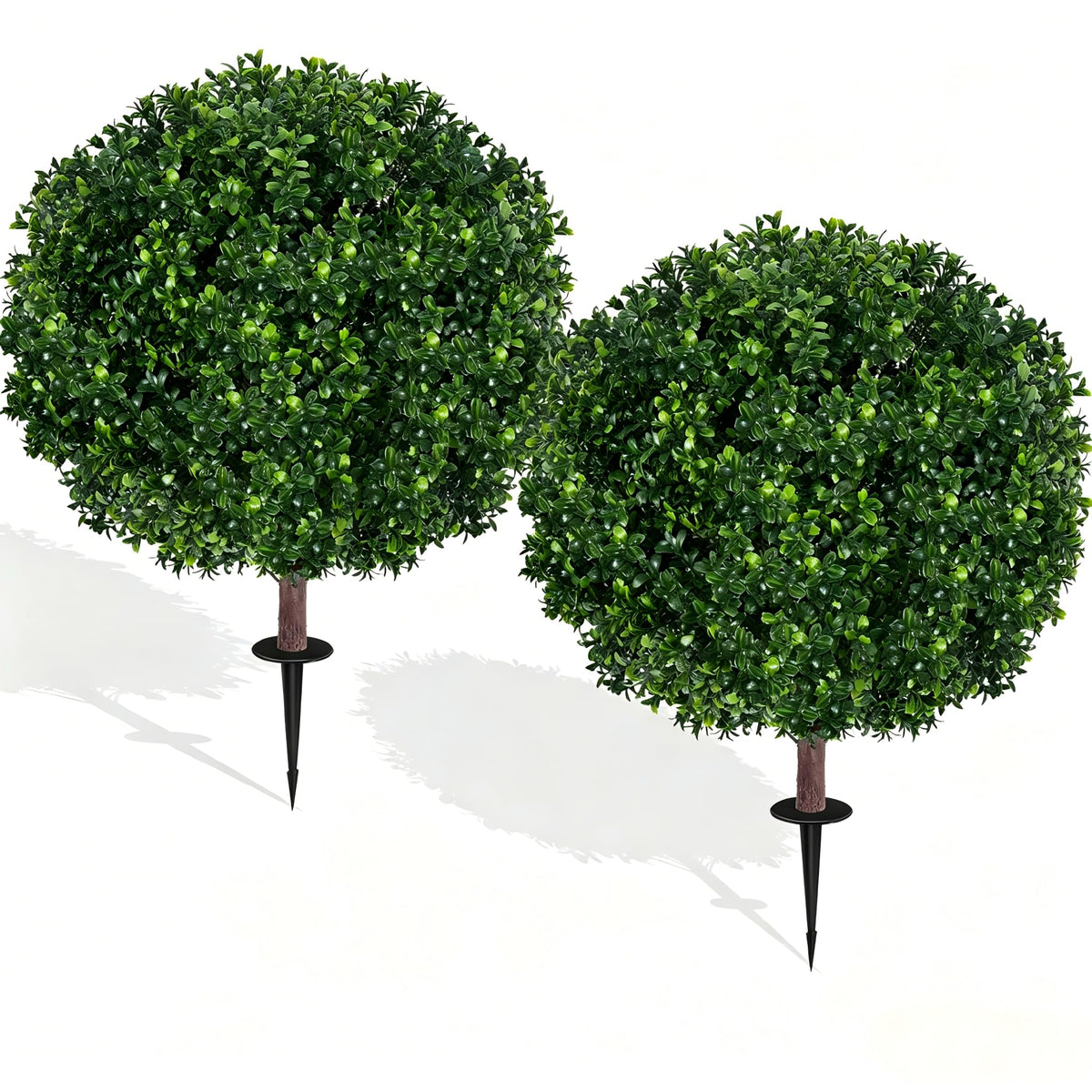 Bloyapix boxwood topiary ball tree 27.5 in with ground spike for year-round porch decor.