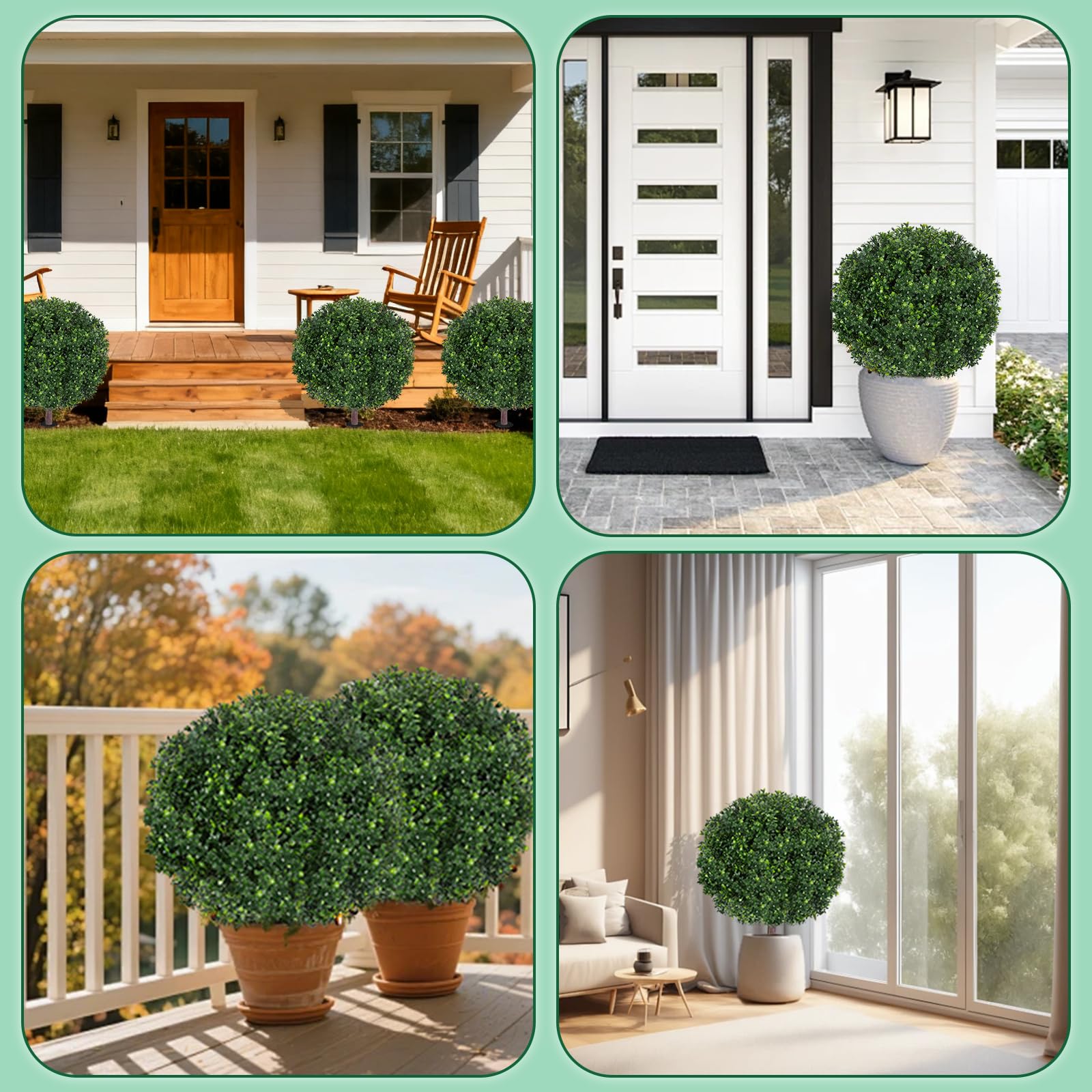 Bloyapix artificial topiary bushes help elevate patio decor with low maintenance.