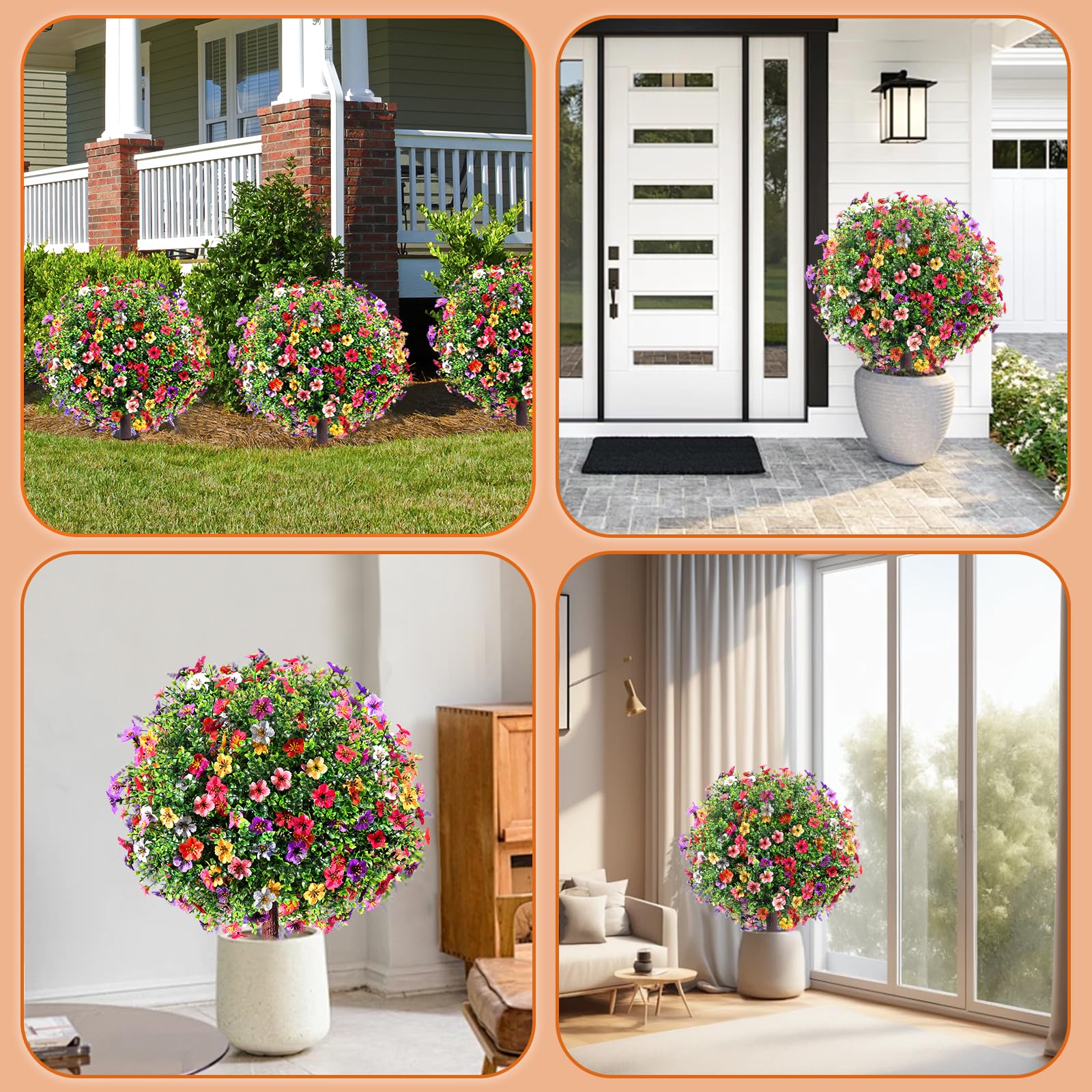 Bloyapix two topiary trees pack ideal for balcony or entryway styling.