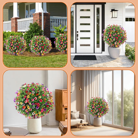 Bloyapix two topiary trees pack ideal for balcony or entryway styling.