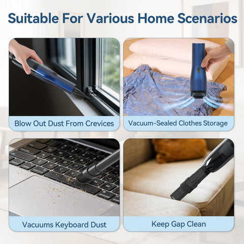 Blozor blower nozzle blasts dust from keyboards and gaps.