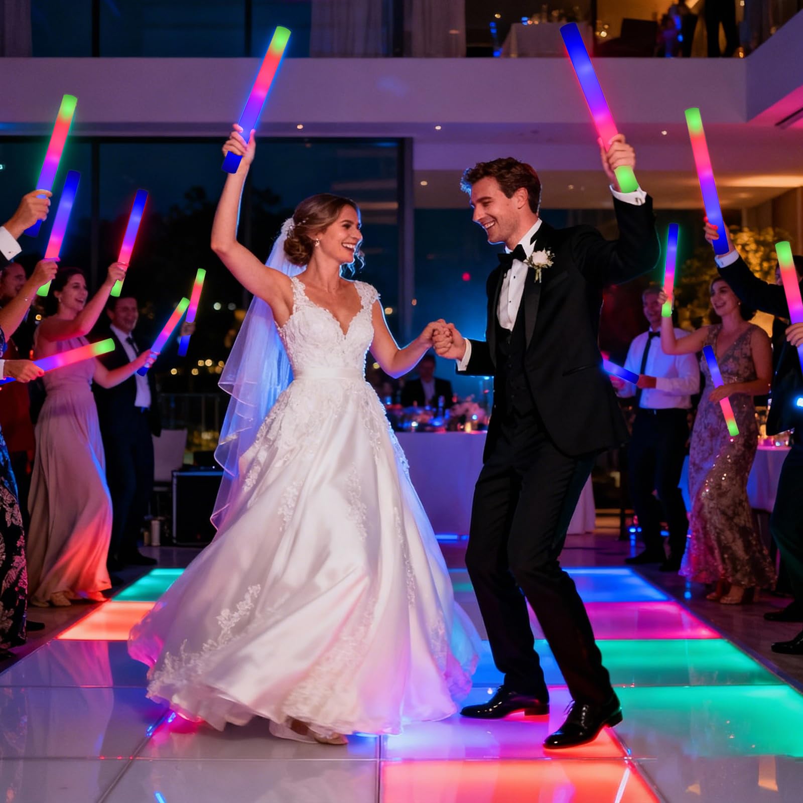 Blu7ive foam glow sticks designed with long-lasting battery life.