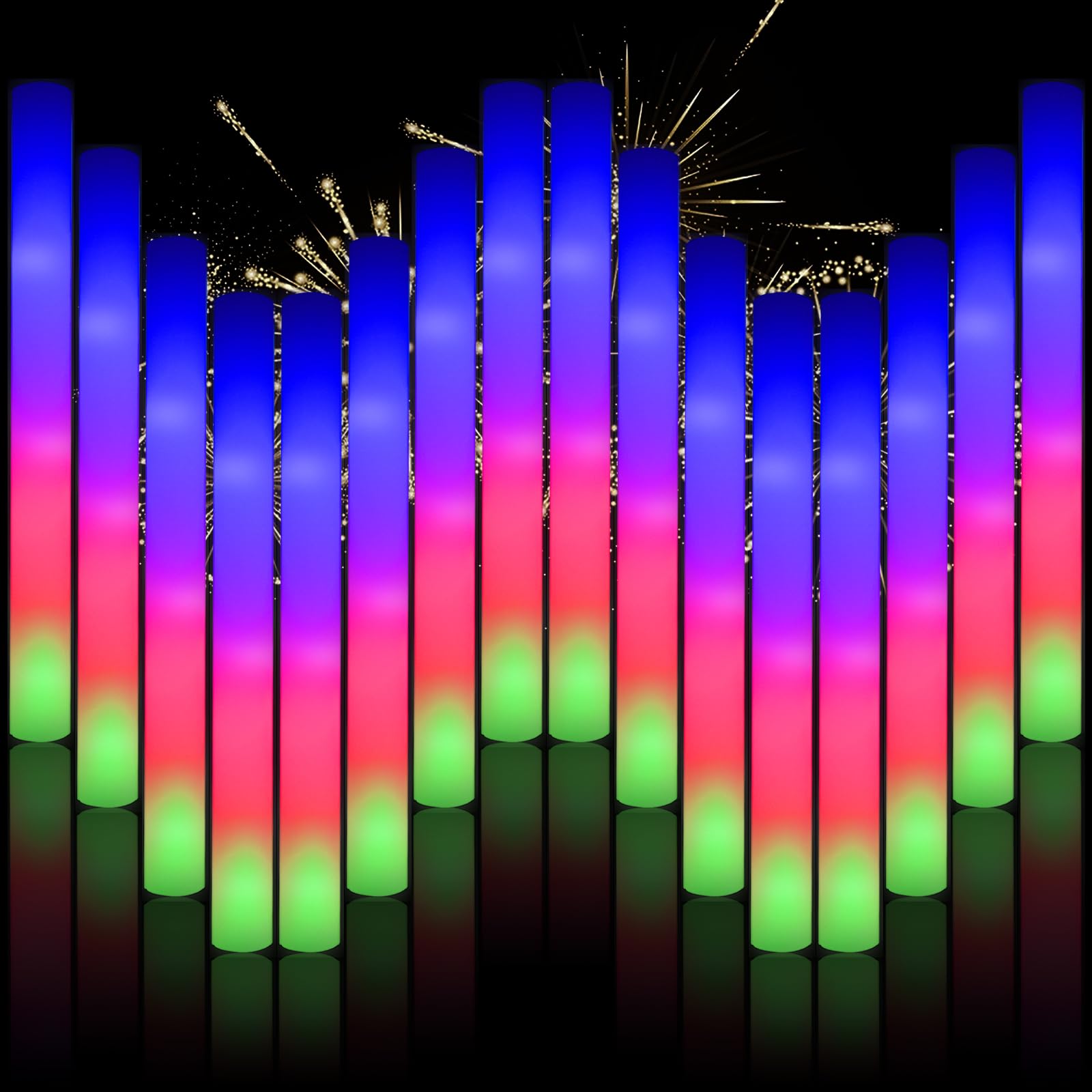 Blu7ive foam light-up stick glowing in hand for an outdoor party.