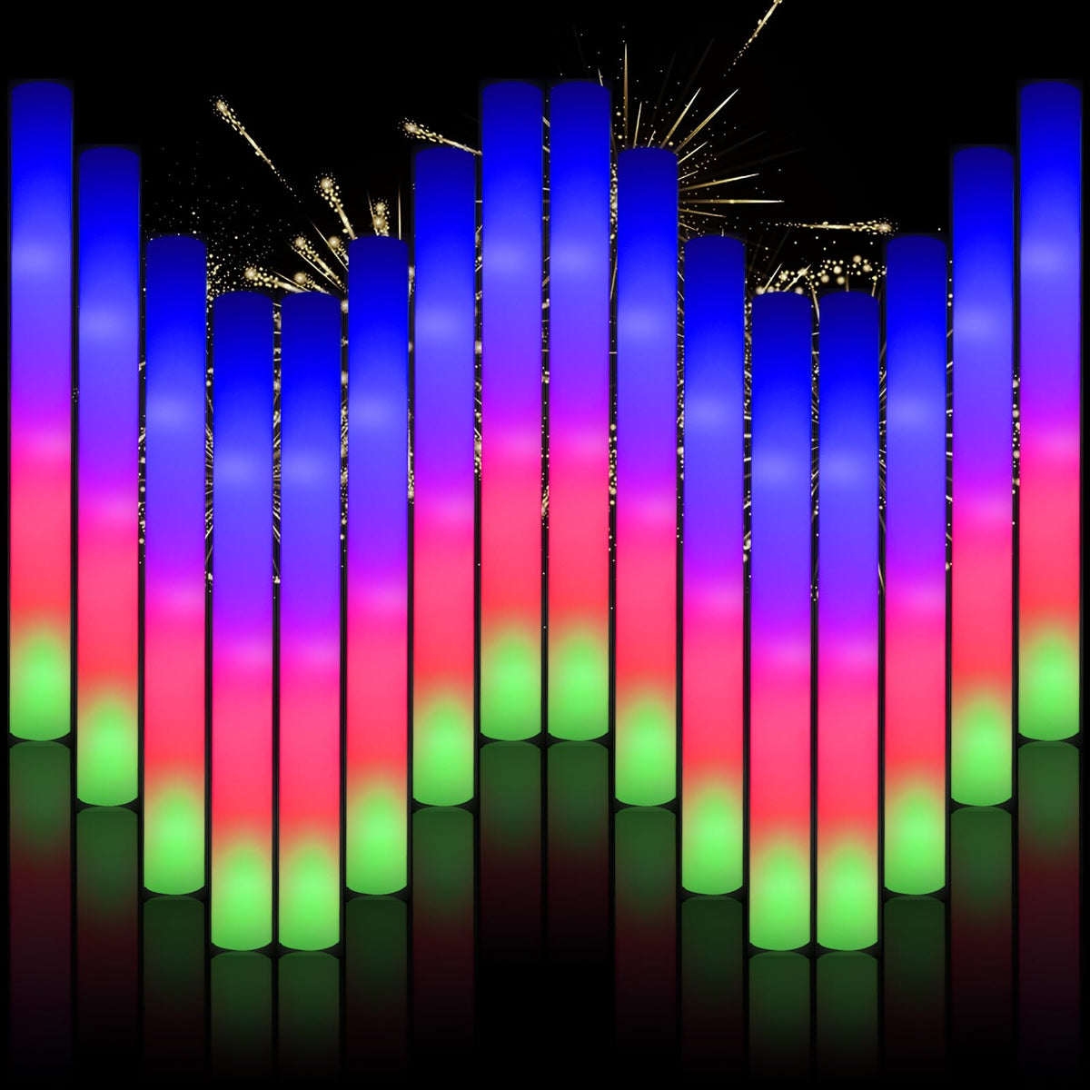 Blu7ive foam light-up stick glowing in hand for an outdoor party.