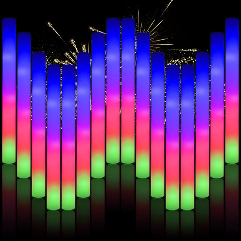 Blu7ive foam light-up stick glowing in hand for an outdoor party.
