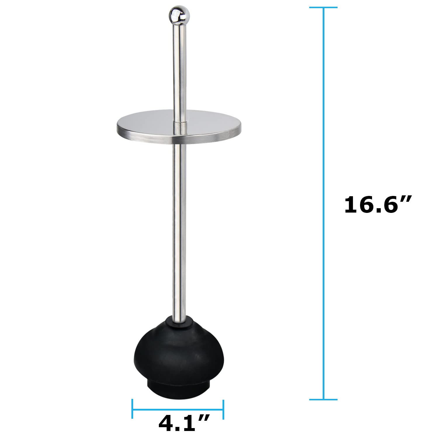 Blue Donuts bath drain plunger fits low-flush toilets.
