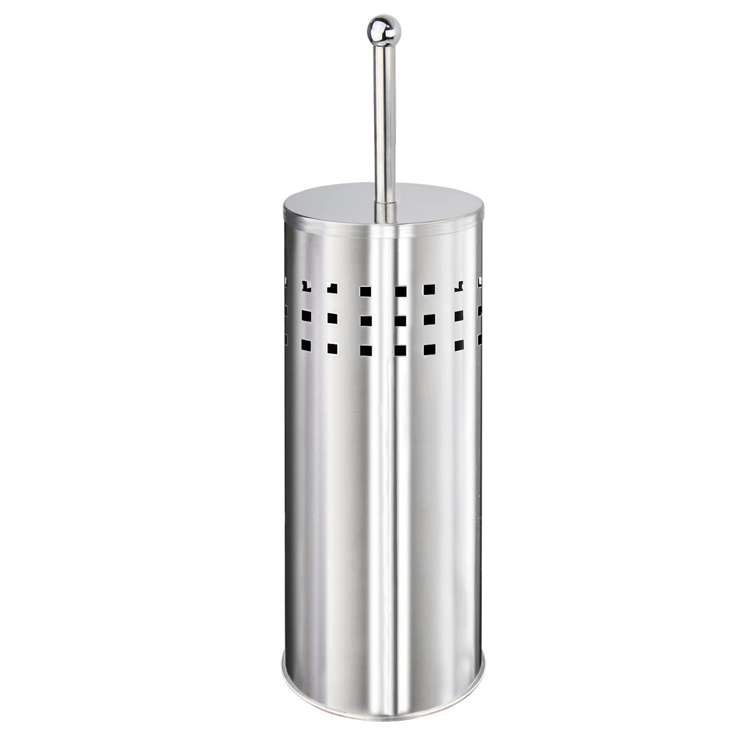 Blue Donuts chrome plunger canister enables quick-dry storage.