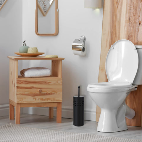 Blue Donuts compact storage keeps the plunger tucked away in small spaces.