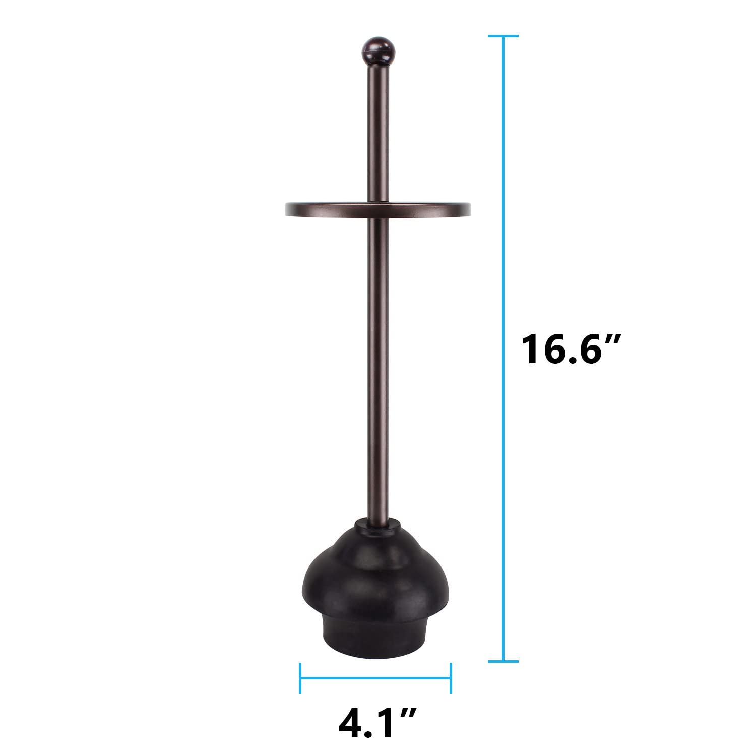Blue Donuts elegant bronze plunger design complements any bathroom.