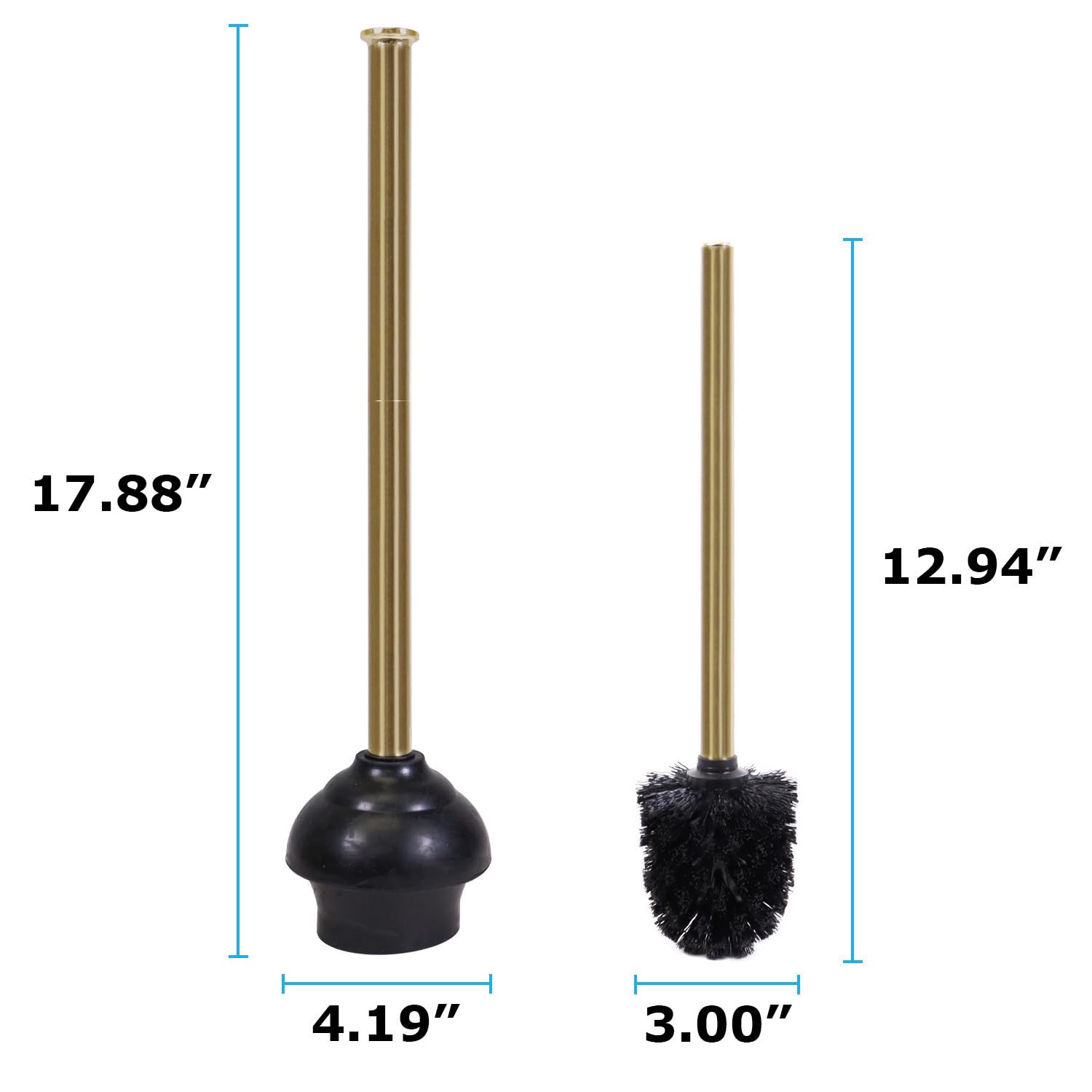Blue Donuts toilet-brush-bristles-detail-gold highlights soft bristles for gentle cleaning.