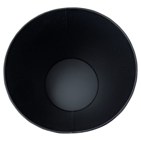 Blue Donuts wastebasket with compact dimensions fits tight spaces.