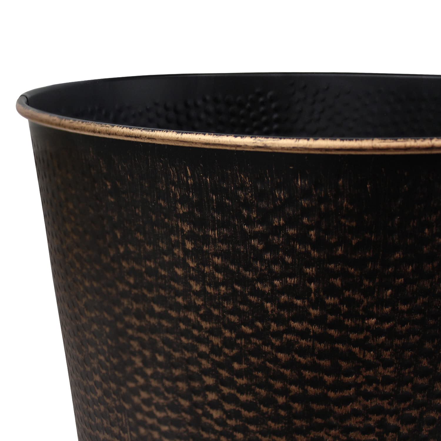 Blue Donuts wastebasket in stainless steel for lasting durability.