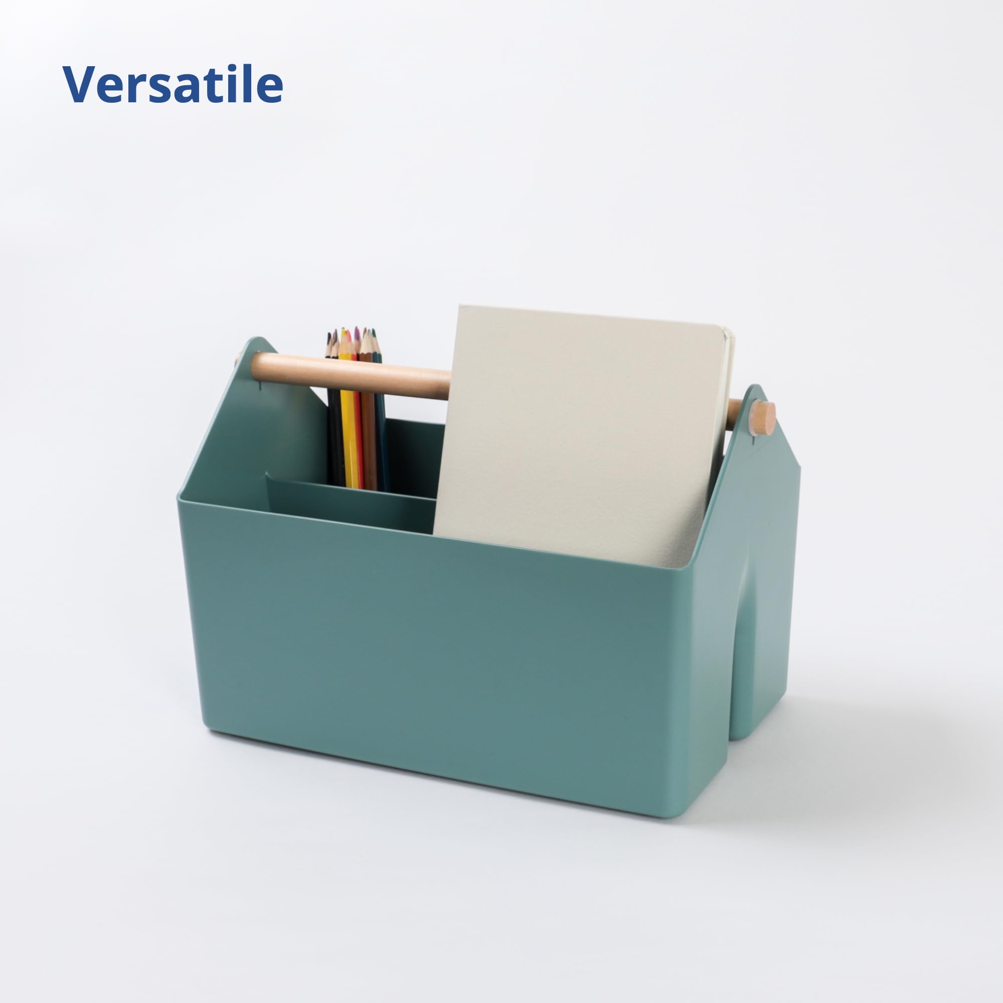 Blue Ginkgo arts and crafts storage basket for tidy workstations.