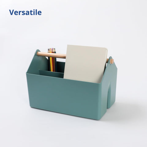 Blue Ginkgo arts and crafts storage basket for tidy workstations.