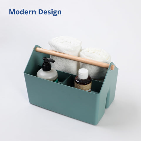 Blue Ginkgo desk organizer basket enhances compact storage.