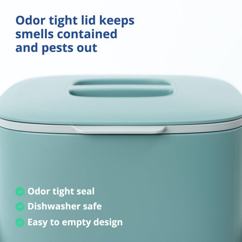 Blue Ginkgo dishwasher-safe plastic makes cleanup quick and simple.