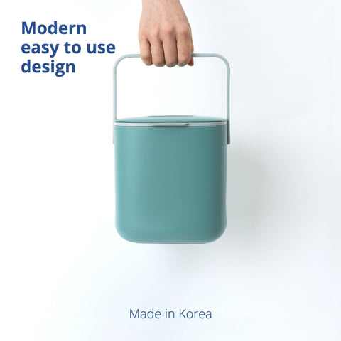 Blue Ginkgo bin is versatile for under-sink or fridge storage.