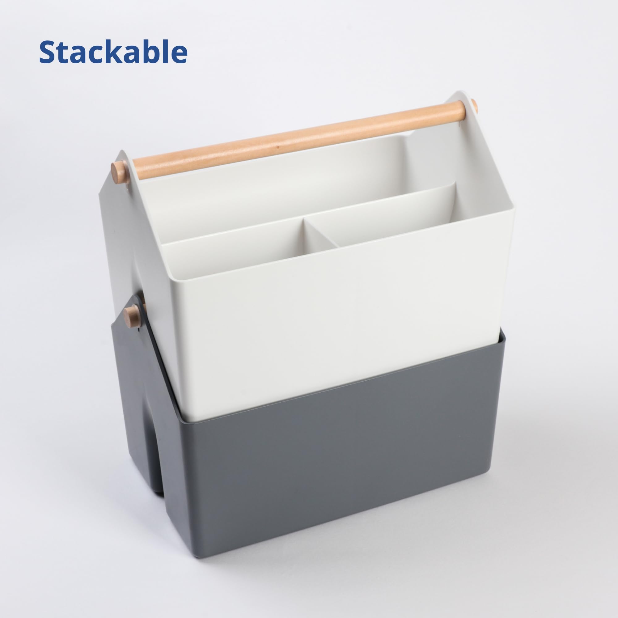 BLUE GINKGO kitchen caddy for utensils and small tools with sturdy handle.