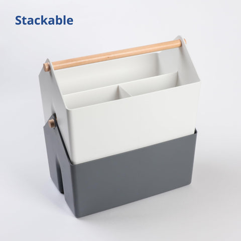 BLUE GINKGO kitchen caddy for utensils and small tools with sturdy handle.