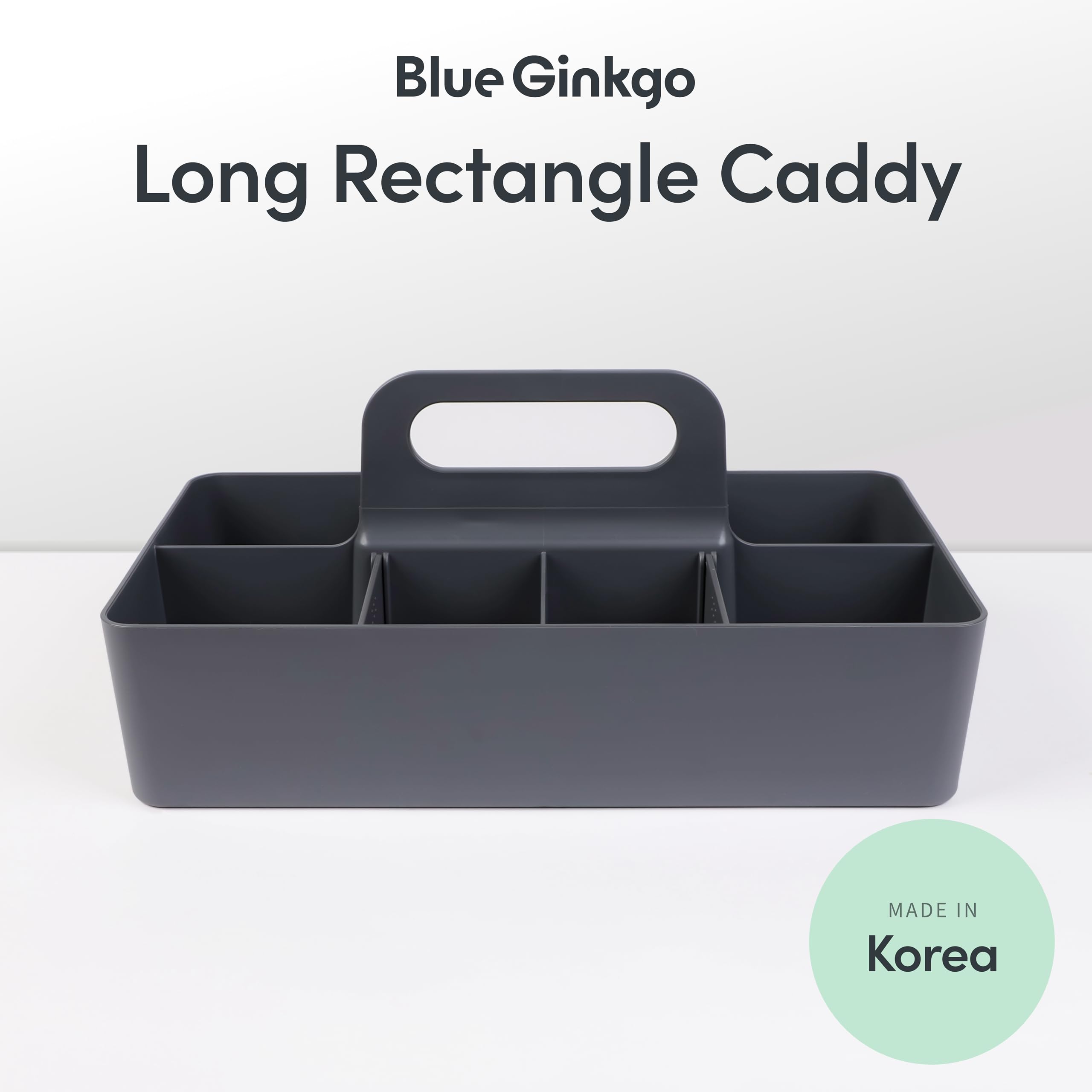 BLUE GINKGO caddy with ergonomic handle in gray for easy portability