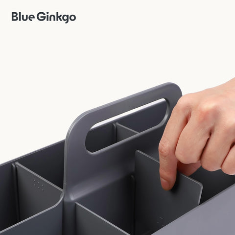BLUE GINKGO long rectangle caddy keeps makeup and tools organized