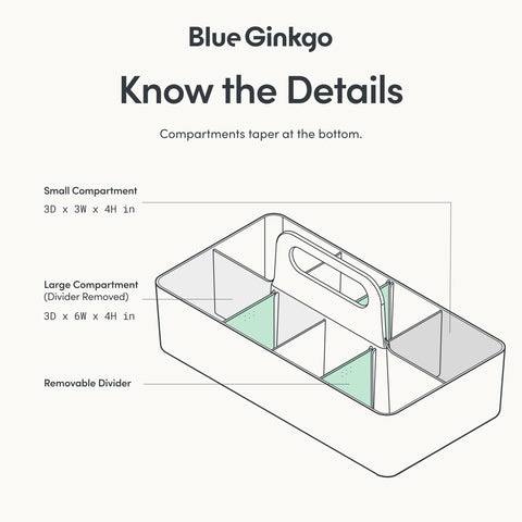 Blue Ginkgo stackable organizer caddy stack-setup demonstrates vertical organization efficiency.