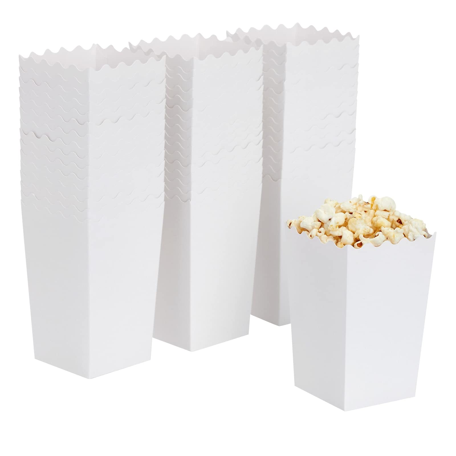 Blue Panda popcorn boxes white assembly-ready for quick event setup.