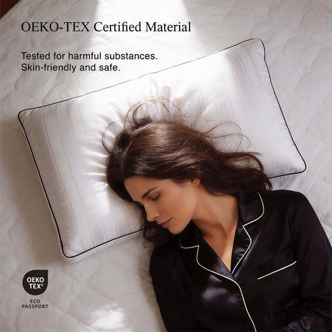 Blue Ridge Home Fashions pillow features Duraloft fill for durable support.