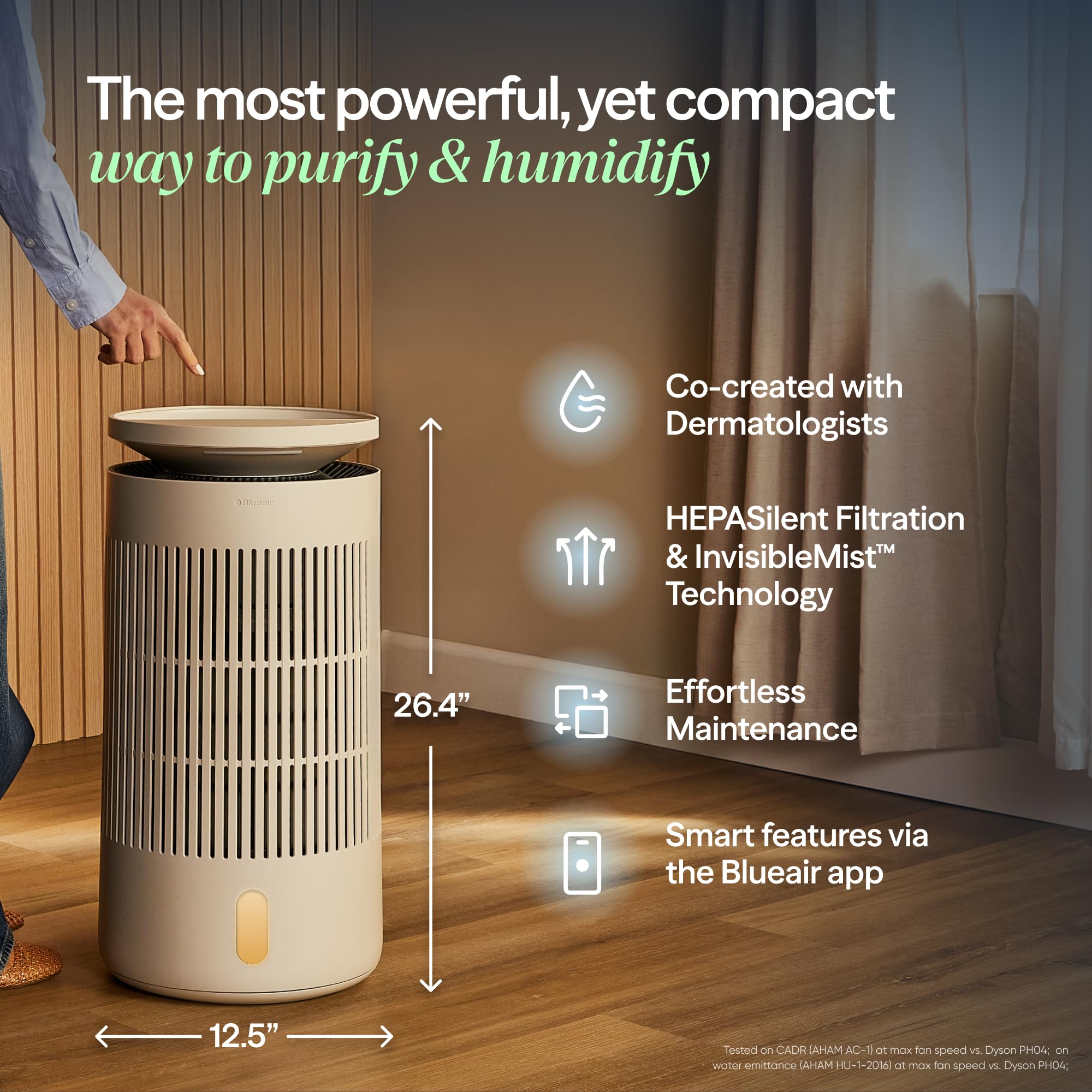 Blueair InvisibleMist humidification system provides balanced humidity