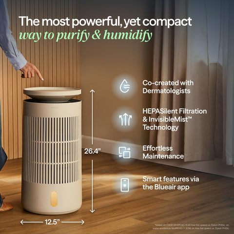 Blueair InvisibleMist humidification system provides balanced humidity