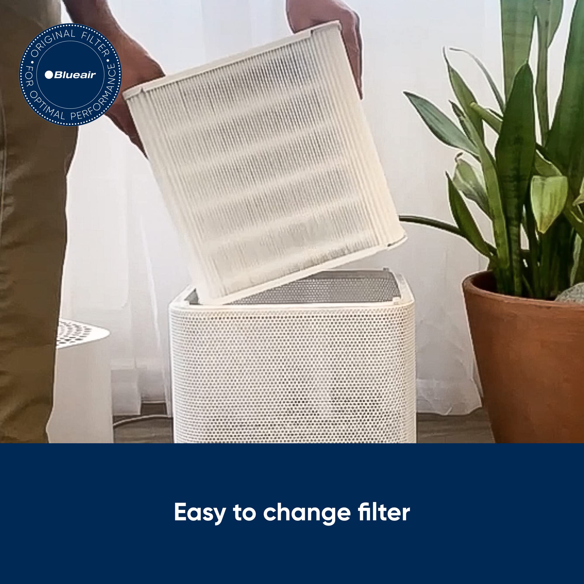 Blueair 360-degree air intake design optimized for even room air coverage.