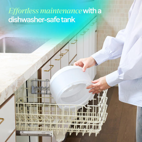 BLUEAIR Antimicrobial wick filter reduces minerals and pollutants.