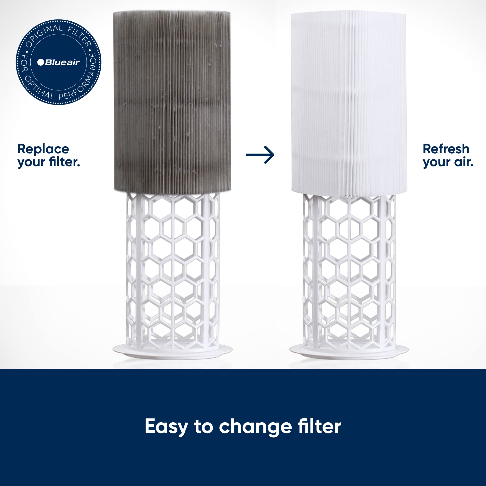 Carbon mesh layer close-up on Blueair 311 filter highlighting odor control.