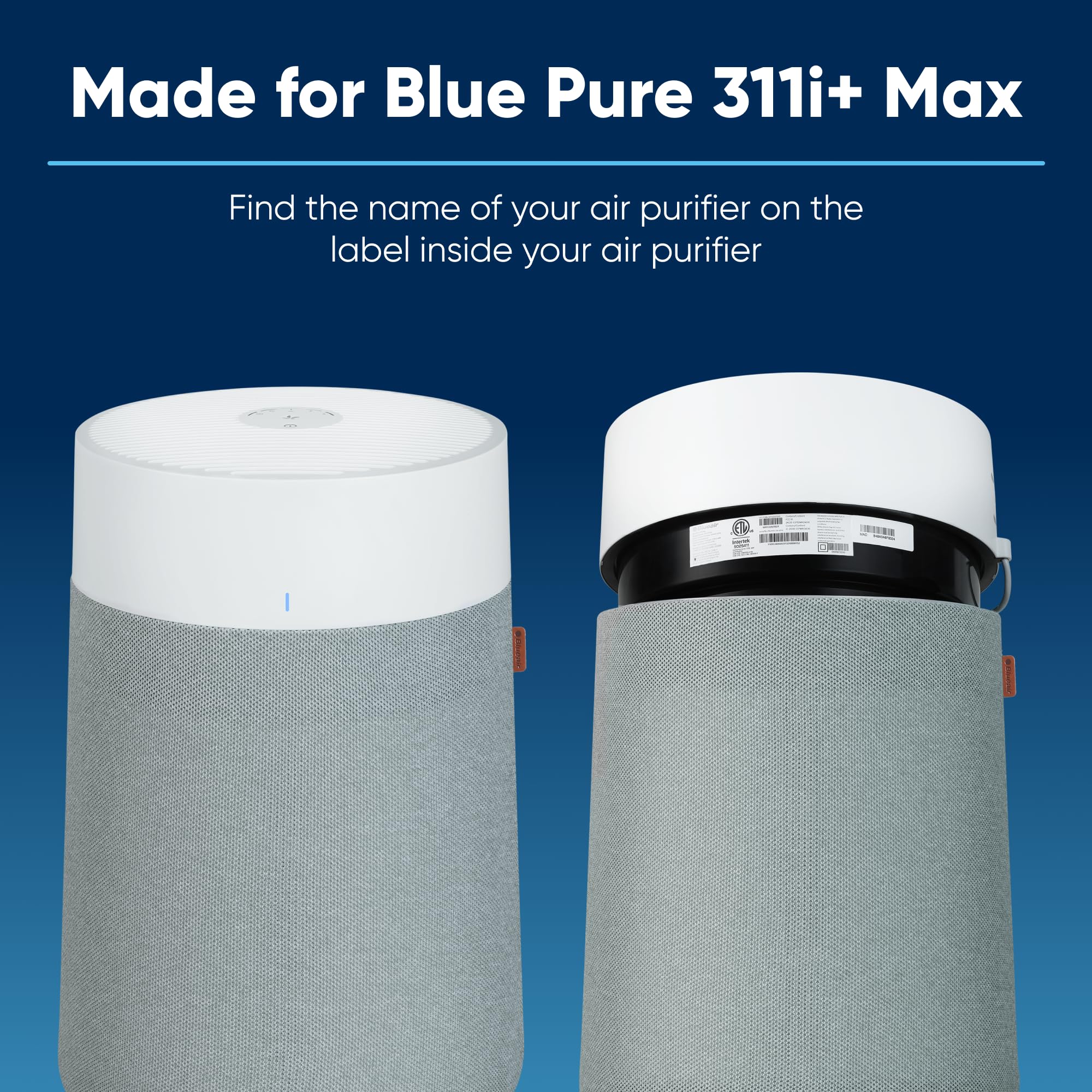 Blueair Blue Pure 311i+ Max AllergenBlock media close-up showing four filtration layers