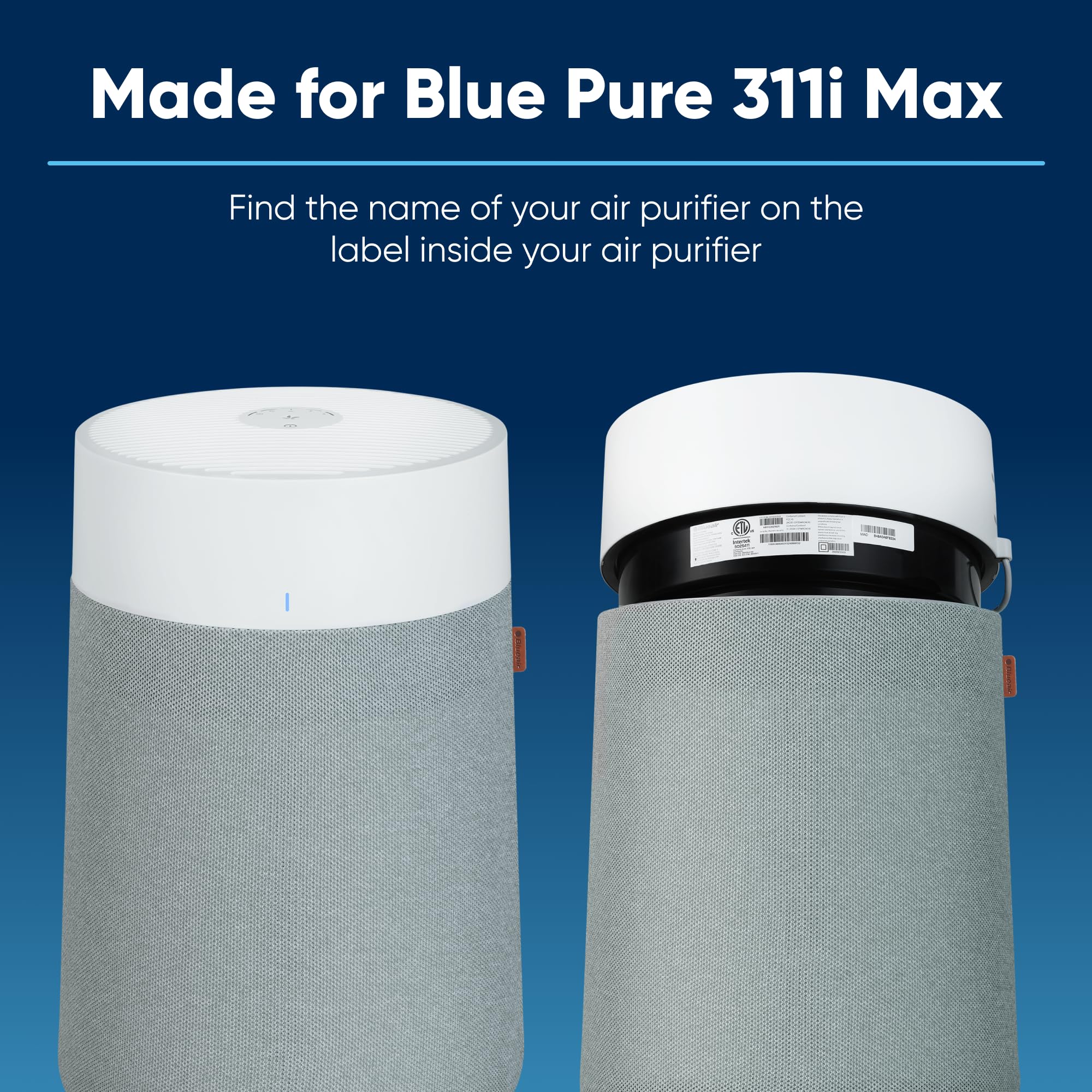 Blueair Blue Pure 311i Max SmokeBlock carbon layer highlights extra odor and gas removal