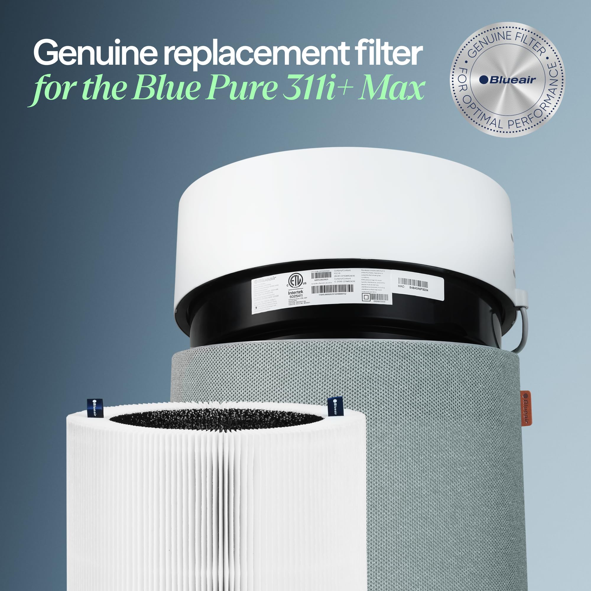 BLUEAIR Blue Pure 311i+ Max filter unboxing shows easy installation.